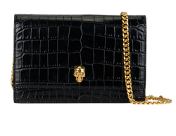 Small Skull Crossbody, Leather, Black, 494885, 2*